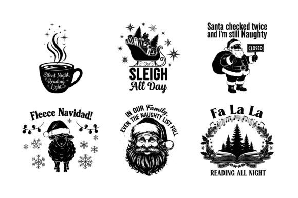 Coffee Christmas Quote SVG Bundle for Real Embroidery Projects