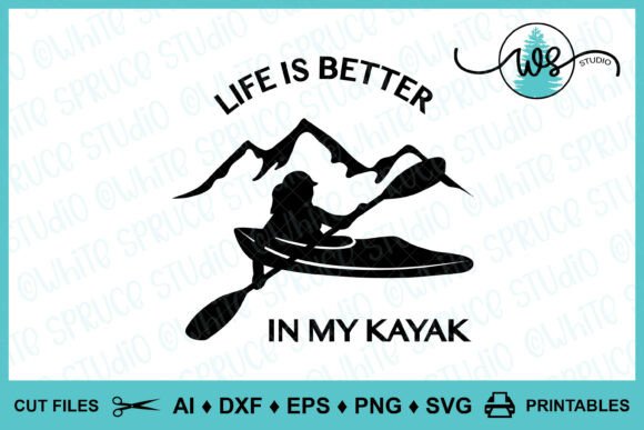 Kayak Logo Woman Mountains Quote SVG Review for Real Projects